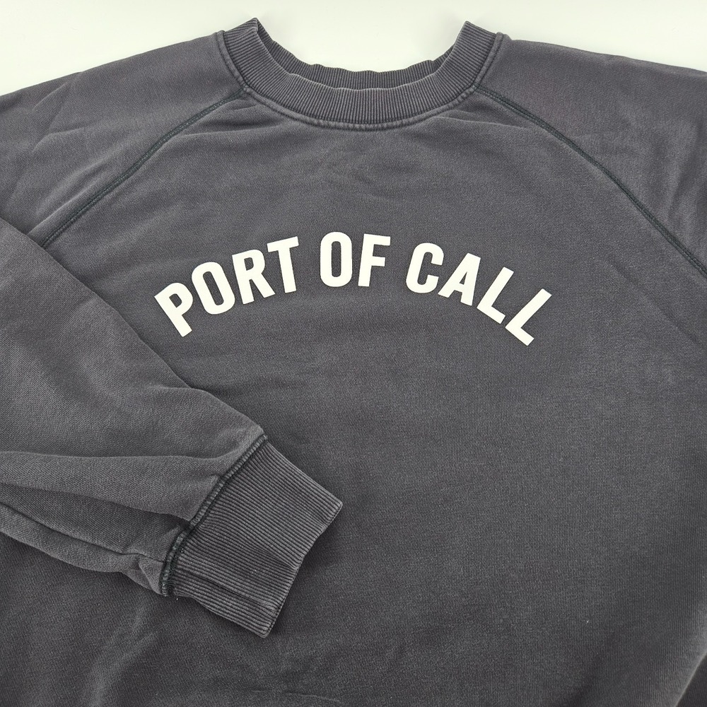 Topten Sweatshirt Crewneck Mens Medium Grey Port Of Call Graphic Korea (22x25)